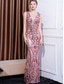 cheap GREEN-Mermaid / Trumpet Quinceanera Dresses Elegant Dress Formal Wedding Floor Length Sleeveless Crew Neck Sequined with Sequin 2025