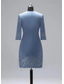 cheap With Jacket-Sheath Mother of the Bride Dress Wedding Guest Vintage Plus Size Jewel Neck Knee Length Satin Lace 3/4 Length Sleeve Jacket Dresses with Appliques free custom size