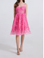 cheap Cocktail Dresses-A-Line Quinceanera Dresses Elegant Dress Wedding Wedding Guest Knee Length Sleeveless Sweetheart Polyester Backless with Floral Print Wedding Guest Dress 2025