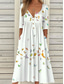 cheap Floral Dress-Women&#039;s Midi Dress Casual Dress Sundress A Line Dress Summer Dress Vacation Casual Beach Holiday Loose Fit Floral Graphic Short Sleeve Crew Neck White Pink Blue Summer