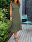 preiswerte Abschlusskleider-Damen Midikleid Weißes Kleid Abschlusskleid Mode Geburtstag Date Teegesellschaft Normale Passform Einfach Ärmellos Rundhalsausschnitt Schwarz Weiß Hellgrün Armeegrün Sommer