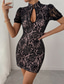 cheap White Graduation Dresses-Women&#039;s Mini Dress Casual Dress Bodycon Summer Dress Fashion Romantic Modern Daily Beach Weekend Regular Fit Plain Short Sleeve Stand Collar Black White Summer