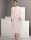 cheap With Jacket-Two Piece A-Line Mother of the Bride Dress Elegant Simple Casual Boat Neck Ankle Length Chiffon Long Sleeve with Lace 2025