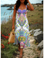 preiswerte Boho Kleider-Damen Maxikleid Sommerkleid A Linie Kleid Schulterfreies Kleid Urlaub Lässig Boho Party Ausgehen Strand Normale Passform Grafik Stammes Ärmellos Quadrathals Schwarz-rot Weiß Violett Grün Sommer