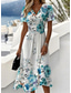 preiswerte Druck Blumen Kleider-Damen Minikleid Unterkleid Urlaub Lässig Strand Ausgehen Strand Blumen Grafik Ärmellos V Ausschnitt Graues Rosa Blau Sommer Frühling