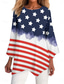cheap Independence Day Top-Women&#039;s Patriotic  Shirt Flag Stylish Casual 3/4 Length Sleeve Crew Neck Regular Tops Daily Print White Red Navy Blue Blue Summer Spring