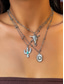voordelige Dames ketting-Set gelaagde turquoise kralenkettingen voor dames in westernstijl – boho statement sieraden met cactus- en traanvormige bedels, ideaal voor festivals, countryconcerten en vrijetijdskleding