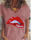 cheap Graphic shop tee-Women&#039;s Shirt Graphic Stylish Casual Short Sleeve V Neck Regular Tops Daily Print Black White Pink Khaki Gray Summer