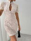 cheap White Graduation Dresses-Women&#039;s Mini Dress Casual Dress Bodycon Summer Dress Fashion Romantic Modern Daily Beach Weekend Regular Fit Plain Short Sleeve Stand Collar Black White Summer