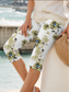 cheap Floral Print-Women&#039;s Leggings Capri Pants High Elasticity Vacation Vintage Fashion Full Length High Waist Floral Graphic Printing Thermal Warm Breathable Soft Stretchy Outdoor Daily