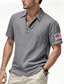 ieftine Polo clasic pentru bărbați-Bărbați Cămașă de golf Tricouri polo de golf Muncă Casual Rever Manșon scurt De Bază Modern Drapelul SUA american Nasturi Vară Fit regulat Kaki Deschis Negru Alb Bleumarin Verde Militar Gri Cămașă de