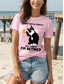 お買い得  ユーモア &amp; 名言Tシャツ-女性用 Tシャツ グラフィック 動物 猫 ヴィンテージ スタイリッシュ クラシック 半袖 クルーネック ラウンドネック レギュラートップス 日常 週末 プリント ブラック ホワイト ピンク ルビーレッド ブルー 夏 春