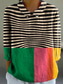 cheap Stripe&amp;Geometric Tops-Women&#039;s Shirt Floral Graphic Stylish Casual Long Sleeve Shirt Collar Regular Tops Daily Buttons Print Black White Blue Orange Brown Summer Spring