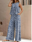 economico Abiti da donna con camicetta-Set di 2 pezzi vintage quotidiante da donna eleganti due pezzi senza maniche collo rotondo grafica geometrica a righe formale ufficio lavoro rosa blu marrone estate regolare