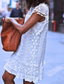 cheap White Lace Dresses-Women&#039;s Mini Dress White Dress Fashion Classic Modern Outdoor Vacation Holiday Regular Fit Plain Sleeveless Crew Neck Black White Red Summer