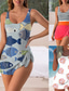 cheap One-piece swimsuits-Women&#039;s Swimwear One Piece Monokini Swimsuit Backless Tummy Control High Waist Slim Vacation Beach Wear Graphic Geometric U Neck Sleeveless Bathing Suits