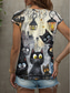 cheap Animals Tank Top-Women&#039;s Animal Cat Camisole Tank Top Vintage Tropical Stylish Sleeveless Short Sleeve V Neck Regular Tops Daily Print Yellow Summer Spring