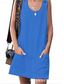 voordelige Jurken-Dames Mini-jurk Zomerjurk Slipdress Casual Dagelijks Ruim Passend Effen Kleur Mouwloos U-hals Fuchsia Donkerblauw Zomer