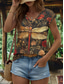 cheap Animals Tank Top-Women&#039;s Animals Camisole Tank Top Vintage Tropical Stylish Sleeveless Short Sleeve V Neck Regular Tops Daily Print Yellow Red Blue Purple Green Summer Spring