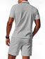 abordables Polo Classique pour Hommes-Homme Polo Polo quart de zip Extérieur Tenue quotidienne Revers Manche Courte Mode Hawaïen Uni 2 pièces Été Coupe régulière Noir Blanche Bleu Roi Vert Kaki Gris Polo