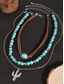voordelige Dames ketting-Set gelaagde turquoise kralenkettingen voor dames in westernstijl – boho statement sieraden met cactus- en traanvormige bedels, ideaal voor festivals, countryconcerten en vrijetijdskleding