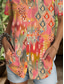 cheap Women&#039;s Boho Tops-Women&#039;s Shirt Graphic Geometric Color Block Vintage Daily Stylish Short Sleeve Shirt Collar Regular Tops Daily Yellow Pink Blue Purple Green Summer Spring