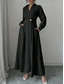 cheap Cocktail Dresses-A-Line Quinceanera Dresses Elegant Dress Formal Wedding Ankle Length Long Sleeve Shirt Collar Satin with Buttons 2025