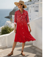 ieftine Rochie boho-Pentru femei Rochii Midi Rochie de schimb Casual Dată Fit regulat Ombre Grafic Imprimeu Paisley Manșon Lung Guler Cămașă Roșu-aprins Albastru piscină Mov Trifoi Vară Toamnă