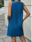 cheap Denim Dresses-Women&#039;s Mini Dress Shift Dress Slip Dress Vacation Casual Outdoor Vacation Daily Regular Fit Plain Sleeveless U Neck Black Blue Green Summer