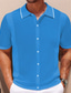 cheap Men&#039;s Printed Polo-Men&#039;s Button Up Polos Golf Shirt Casual Sports Lapel Short Sleeve Fashion Basic Plain Buttons Summer Blue Orange Gray Button Up Polos