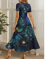 cheap Art&amp;Design Dress-Women&#039;s Maxi Dress Casual Dress A Line Dress Summer Dress Elegant Vacation Casual Regular Fit Graphic Abstract Short Sleeve Square Neck Red Blue Purple Green Summer Spring