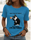 cheap Humor&amp;Quotes tee-Women&#039;s T Shirt Retired Graphic Animal Letter Vintage Stylish Classic Short Sleeve Crew Neck Regular Tops Daily Weekend Print White Pink Blue Green Summer Spring