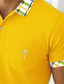 levne Pánské klasické polo-Pánské Golfová košile Polokošile Pique Ležérní Obchod Žebrovaný polo límec Krátký rukáv Módní Základní Pevná barva Pléd Knoflíky Logo Léto Jaro Jaro &amp; podzim Běžný Námořnická modř Golfová košile