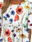 billige Uformelle blomsterkjoler-Dame Lang kjole Maxikjole Uformell kjole Floral kjole Klassisk Moderne utendørs Daglig Ut på byen Normal Blomsternål i krystall Langermet Crew-hals Hvit Blå Sommer