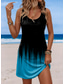 voordelige Kunst &amp; Design Jurken-Dames Mini-jurk Zonnejurk A lijn jurk Off-the-shoulder jurk Vakantie Casual Boho Feest Strand Ombre Grafisch Mouwloos U-hals Wit Geel Rood blauw Zomer