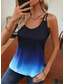 cheap Art&amp;Design Tank Top-Women&#039;s Tank Top Ombre Color Gradient Stylish Sleeveless Crew Neck Scoop Neck Regular Tops Daily Cut Out Wine Blue Summer Spring
