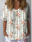 cheap Floral tee-Women&#039;s Shirt Floral Graphic Plants Stylish Classic Casual Short Sleeve Crew Neck Regular Tops Daily Beach Wear Vacation Wear Print Light Green Khaki Light Blue Summer Spring