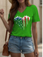 cheap Independence Day Top-Women&#039;s Patriotic  T Shirt Heart Graphic Star Vintage Stylish Classic Short Sleeve V Neck Regular Tops Daily Weekend Print Black White Pink Red Blue Summer Spring