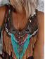 ieftine Top tip boho-Pentru femei Camisole Tank Top Grafic Bloc Culoare Stilat Casual Fără manșon Fără mâneci În V Crop Tops Zilnic Imprimeu Albastru piscină Kaki Vară Primăvară