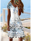 preiswerte Blumenkleider-Damen Minikleid T-Shirt-Kleid Sommerkleid A Linie Kleid Urlaub Lässig Boho Ausgehen Strand Normale Passform Blumen Grafik Kurzarm V Ausschnitt Blau Sommer Frühling