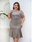 cheap Tea Length-Dress Mother of the Bride Dress Elegant Crew Neck Tea Length Lace Short Sleeve with Solid Color 2025