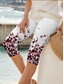 cheap Floral Print-Women&#039;s Leggings Capri Pants High Elasticity Vacation Vintage Fashion Calf-Length High Waist Graphic Leaf Printing Thermal Warm Breathable Soft Stretchy Formal Outdoor Vacation claret Earth