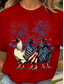 cheap Independence Day Top-Women&#039;s Patriotic  T Shirt Graphic Animal Flag Vintage Stylish Classic Short Sleeve Crew Neck Round Neck Regular Tops Daily Weekend Print Black White Pink Red Blue