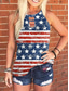 cheap Independence Day Top-Independence Day Women&#039;s Camisole Tank Top Flag Daily Casual Sleeveless Halter Neck Regular Tops Daily Print Denim Blue Red Navy Blue Royal Blue Blue Summer