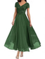 cheap Floor Length-A-Line Mother of the Bride Dress Elegant V Neck Floor Length Polyester Short Sleeve with Solid Color 2025