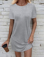 abordables Robe Simple-Femmes Mini Robe Robe Décontractée Robe T-Shirt Classique Moderne Vacances Quotidien Sortir Coupe régulière Uni Manche Courte Col ras du cou Noir Blanche Gris Clair Gris foncé Été