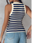 preiswerte Streifen- und geometrisches Tanktop-Damen Camisole-Tanktop Gestreift Täglich Stilvoll Lässig Ärmellos Rundhalsausschnitt Normale Oberteile Täglich Druck Schwarz Weiß Blau Grün Sommer