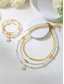 abordables Collar de mujer-Conjunto de collar y pulsera tobillera en capas estilo playa para mujer con dijes de estrellas de mar y conchas, diseño de cuentas doradas y blancas, adecuado para vacaciones de verano, estilo casual y bohemio.