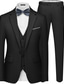 cheap Formal Suits-Men&#039;s Wedding Business Suits Homecoming Suits Black Navy Blue Fashion Formal Solid Colored Standard Fit 3 Piece Single Breasted One-button
