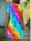 ieftine rochie florală-Pentru femei Rochie Mini Rochii Tricou Rochie A line Rochie de vară Casual Zilnic Fit regulat Ombre Grafic Geometric Manșon scurt Crewneck Albastru piscină Mov Portocaliu Vară Primăvară